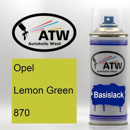 Opel, Lemon Green, 870: 400ml Sprühdose, von ATW Autoteile West.